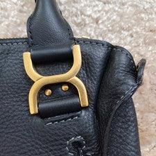 Chloe Marcie Black 2-Way Double Carry Bag with Strap #QYJYGP