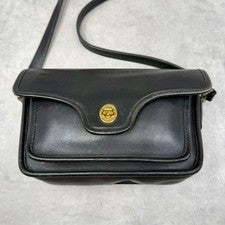 COACH Old Coach Shoulder Bag USA Black 324 Leather #QY0NQV