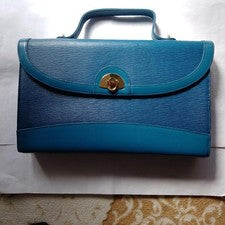GUCCI LOUIS VUITTON handbag, blue with gold hardware, authenticated. #QY2DTI