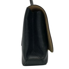 LOUIS VUITTON 2-way handbag, black with gold hardware (LV hardware) #QYCOSE