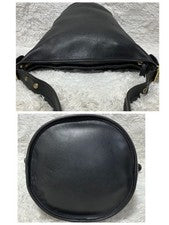Old Coach 9085 Bucket Shoulder Bag, Black Leather, Large Capacity #QYBDDK