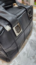 CHANEL Chocolate Bar Leather Handbag W29cm #QY8LK0
