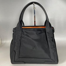 Balenciaga Black Nylon Navy Cabas S Handbag #QY4XPN