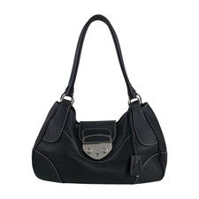 PRADA Black Leather Shoulder Bag #QYDKHB