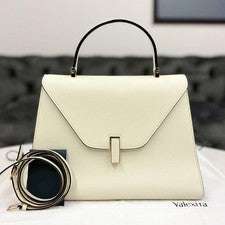 VALEXTRA Iside Large Leather 2-way White Women #QYGQMM