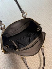 PRADA gray leather handbag Women #QYKTXZ