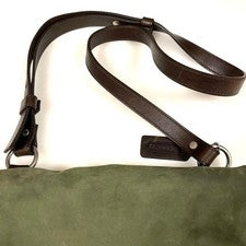 OLD COACH leather shoulder bag, moss green #QY3VTI