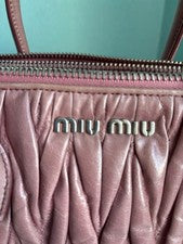 miumiu Matelasse Handbag Can also be Pre-Owned as a shoulder bag.