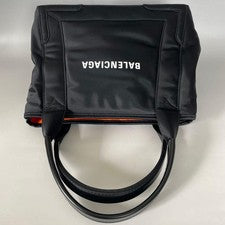 Balenciaga Black Nylon Navy Cabas S Handbag #QY4XPN