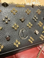 CHRISTIAN LOUBOUTIN Paloma Chain Shoulder Bag, Black, Leather #QY4PTE