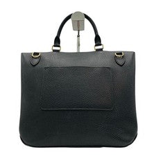 LOUIS VUITTON 2-way handbag, black with gold hardware (LV hardware) #QYCOSE