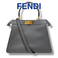 Fendi Peekaboo I See You handbag, medium size, dark gray #QY3OL1