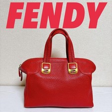 FENDY handbag, red and gold, genuine leather bag. #QY09OW