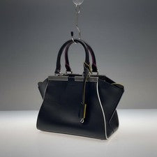 FENDI Peekaboo Black Multicolor Handbag Leather Women #QY4YEJ