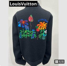 LouisVuitton Men's Embroidered Jacket Parka Stretch Comfortable Pre-Owned