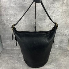 Old Coach Black Bucket Bag One-Shoulder Leather #QY7QHX
