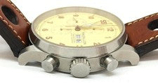 RAIDILLON Valjoux Chronograph Yellow Dial Ltd Brown Leather 48mm #QYIVMV