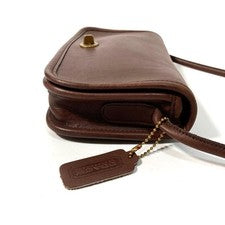 OLD COACH Leather Shoulder Bag with Turnlock Closure #QY30XN