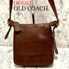 Old Coach shoulder bag, brown, flap, leather. #QYJYF0