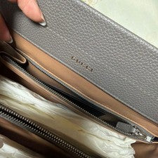GUCCI Zumi Grey Leather Small Top Handle Bag #QYHL0G