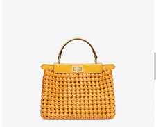 FENDI Peekaboo Braided Leather Handbag Women Japanese Authentic #PC2TR6