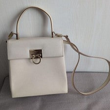 Salvatore Ferragamo Gancini 2-Way Bag, Ivory #QY5MLH
