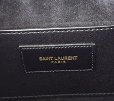 SAINT LAURENT PARIS Black Leather Handbag w/ Shoulder Strap #QYD4EY