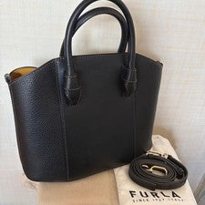 FURLA Mia Stella Tote Bag Black/Yellow #QYJAGF