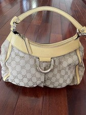 GUCCI GG Canvas Handbag, One-Shoulder, Beige #QY4Z4O