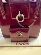 Cartier Panthère handbag and wallet set, burgundy. #QY1XT8