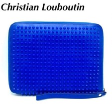 CHRISTIAN LOUBOUTIN Lupin Tablet Case, Blue, Leather #QY0043