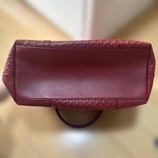 GUCCI Red Leather Handbag W38 H20 Women Classic #QYJYFI