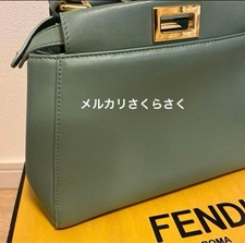 FENDI Peekaboo Handbag Emerald Green Hard to Find Color Shoulder Italy 500K JPY #QY1JEV