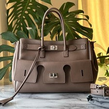 BALENCIAGA Bel Air Small Carryall Dark Taupe #QYIFRO