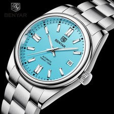 High-quality, top-brand sky blue sports watch for men, quartz movement, #PGJQ2C
